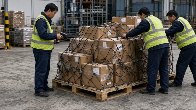 打板缠膜 — 地面打板加固,降低变形破损风险